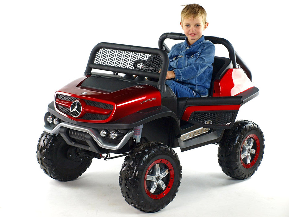 24 Volt Kids Mercedes Unimog Powered Kids Electric Ride Car 2 Leather Seats