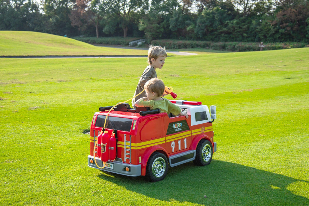 24V Freddo Fire Truck 2-Seater Remote Control  Ride On car