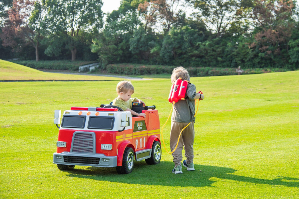 24V Freddo Fire Truck 2-Seater Remote Control  Ride On car