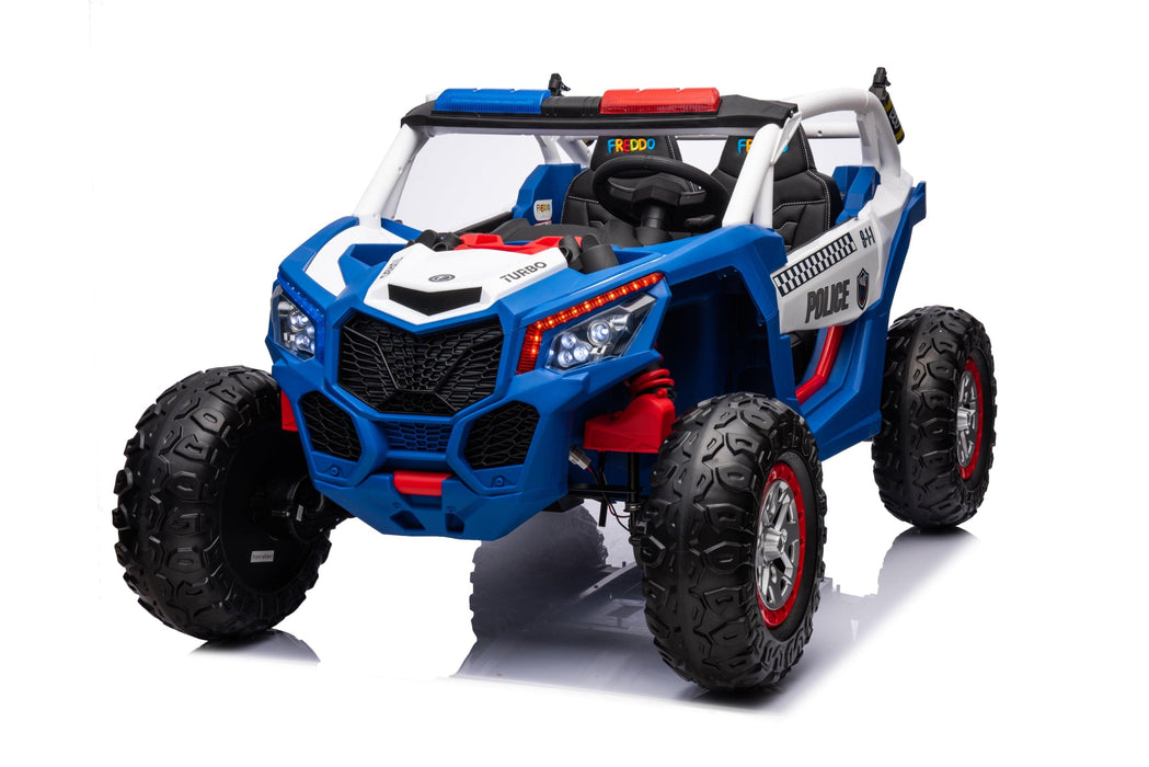 24V Freddo Storm Police UTV 2-Seater for Kids With Lights & Sirens for Action-Packed Adventures