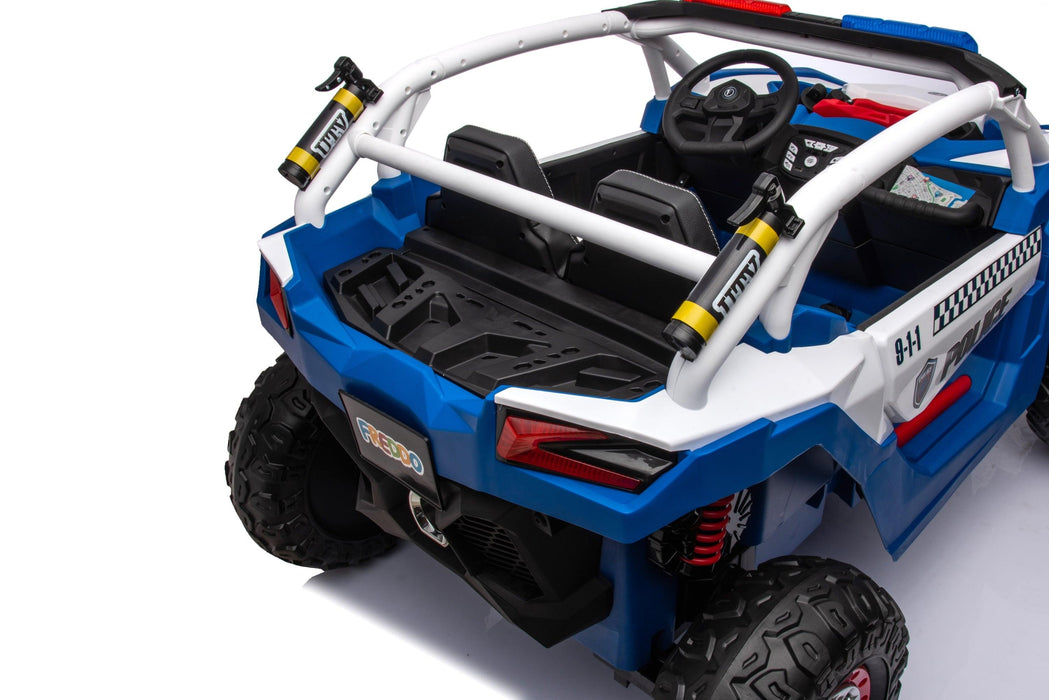 24V Freddo Storm Police UTV 2-Seater for Kids With Lights & Sirens for Action-Packed Adventures