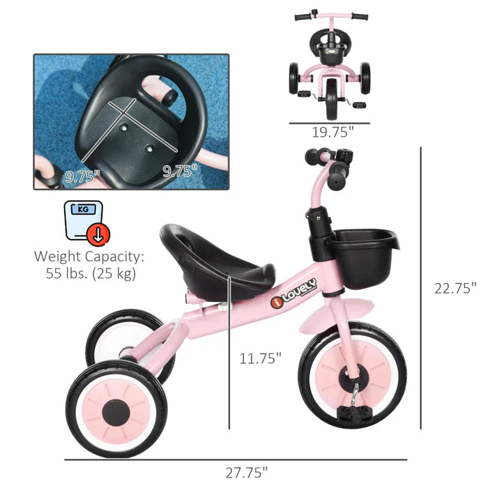 Kids Tricycle Toddler Bike with Adjustable Seat