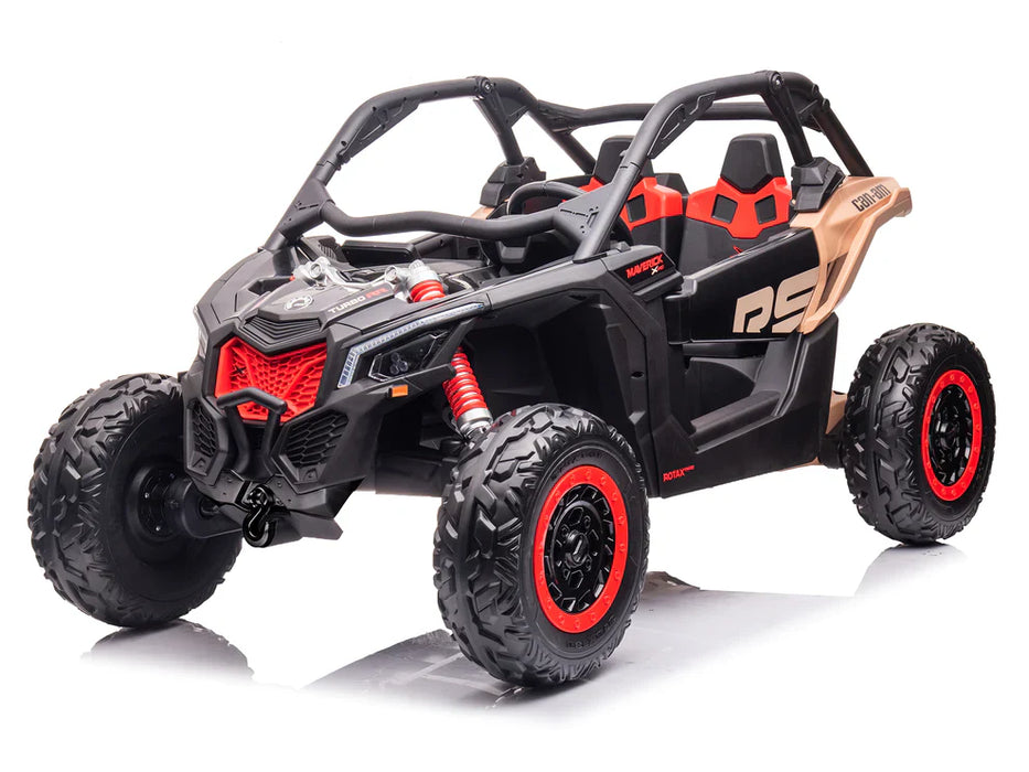 24V Kids Can-Am Maverick 2 motors Powered Kids Buggy 2 Leather Seats Remote Control EVA Wheels