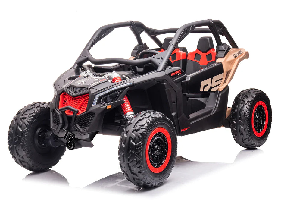 24V Kids Can Am Maverick 2 motors Powered Kids Buggy 2 Leather Seats R Mini Moto Toys