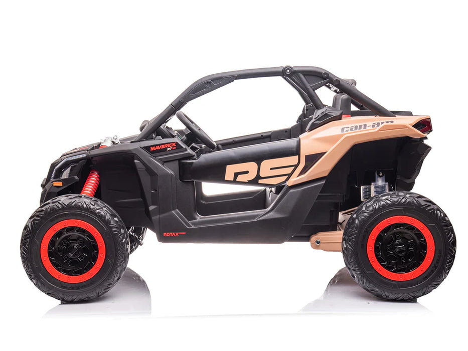 24V Kids Can-Am Maverick 2 motors Powered Kids Buggy 2 Leather Seats Remote Control EVA Wheels