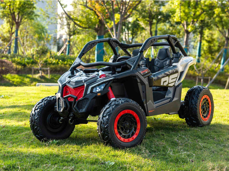 24V Kids Can-Am Maverick 2 motors Powered Kids Buggy 2 Leather Seats Remote Control EVA Wheels