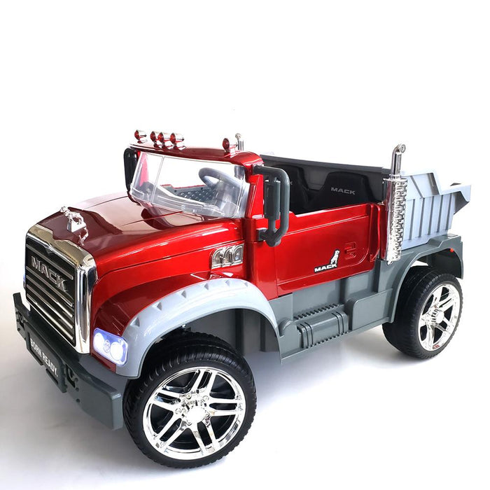 Kids Electric Ride On Mack Truck BJ8822 Red Remote Control Battery Operated 2 Seats Car