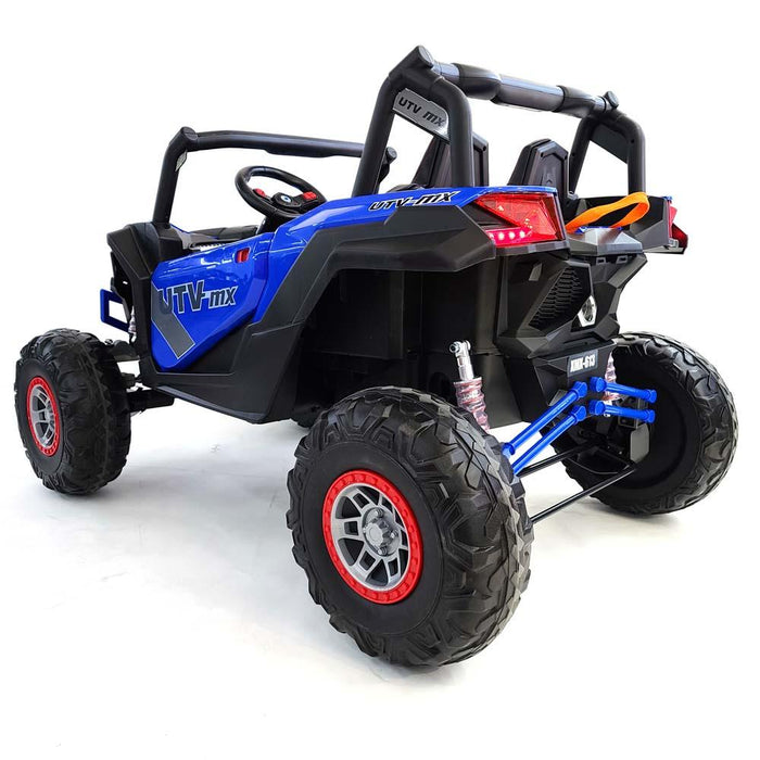 Electric Ride On Buggy-XMX613-24V-MP4-blue 24 Volt 4 Motors- 60 watts each MP4 TV Screen 2 Leather Seats