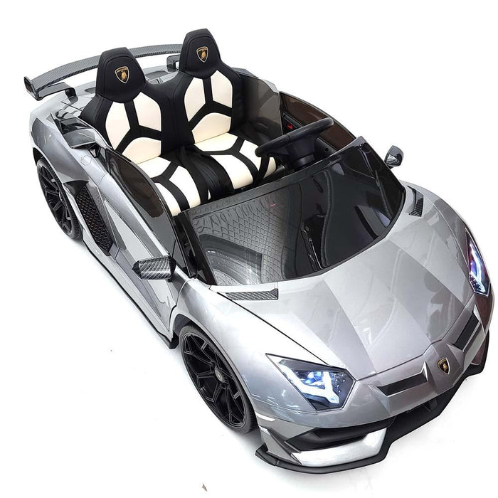 Electric Ride On Licensed Lamborghini Aventador SVJ Gray DRIFT SuperCar, 24 Volt, 2 Seats