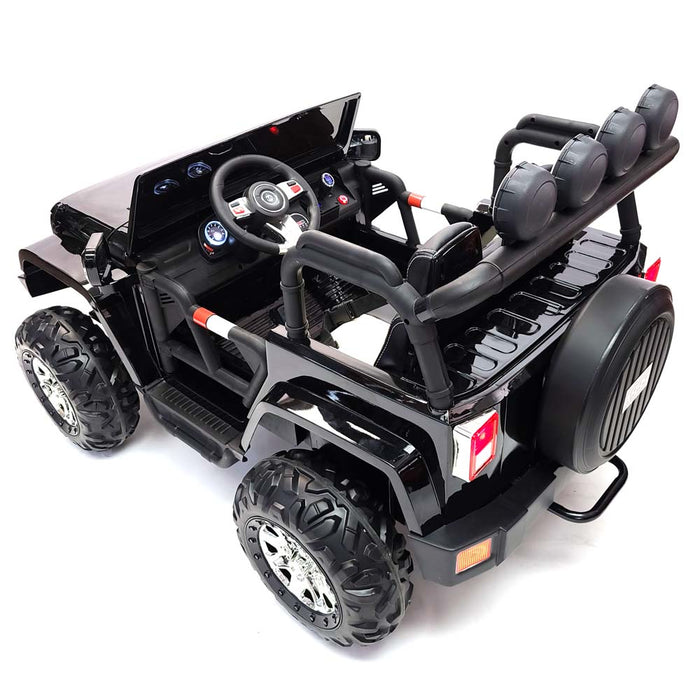 Kids Electric Ride On Car Remote Control A999 Black 3 Speed 4 Motors Remote Control Toddlers Riding Toy