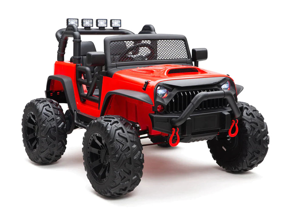 Kids 24V Battery Operated Ride On Truck  Remote Control Leather Seat EVA Tires - Red