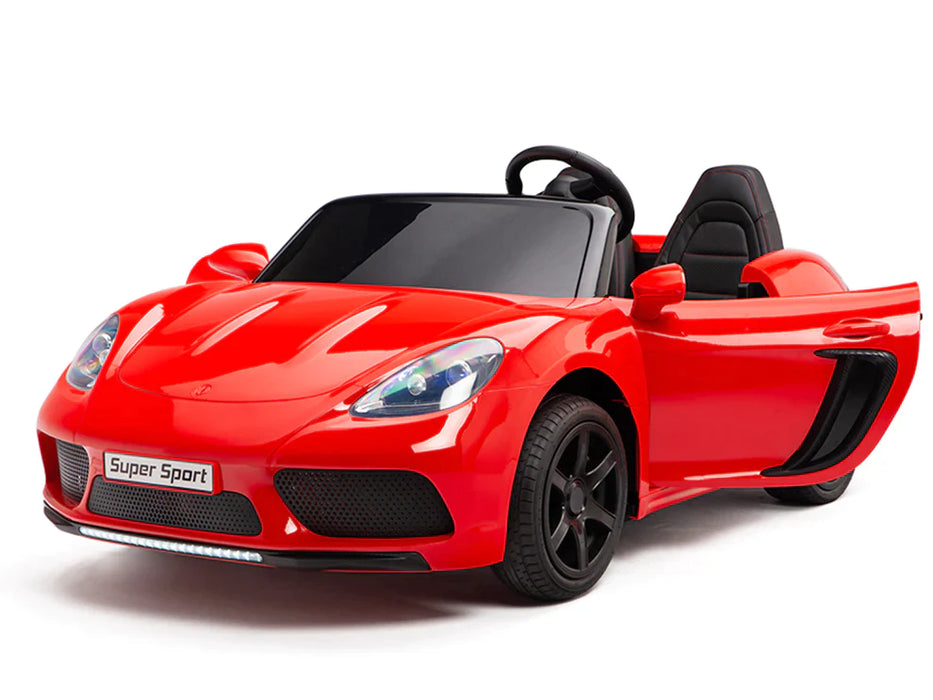 Electric XXL 24 Volt PANAMERA Car Red POWER 180 Watt Brushless motor 2 Wide Leather Seats