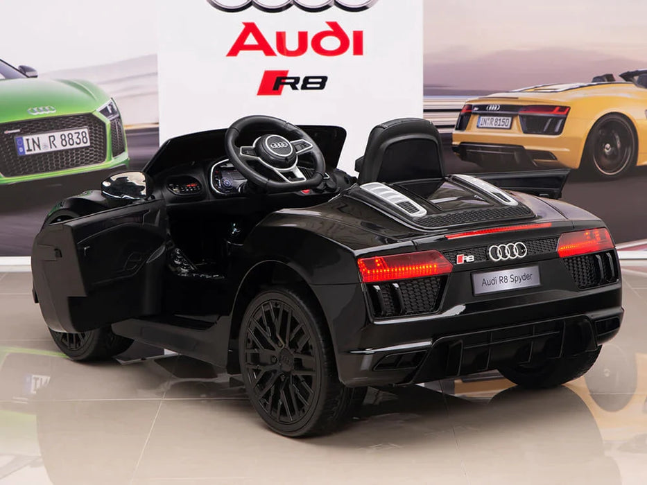 12 Volts Audi R8 Kids Electric Ride On Car Remote Control Leather Seat  Black Color