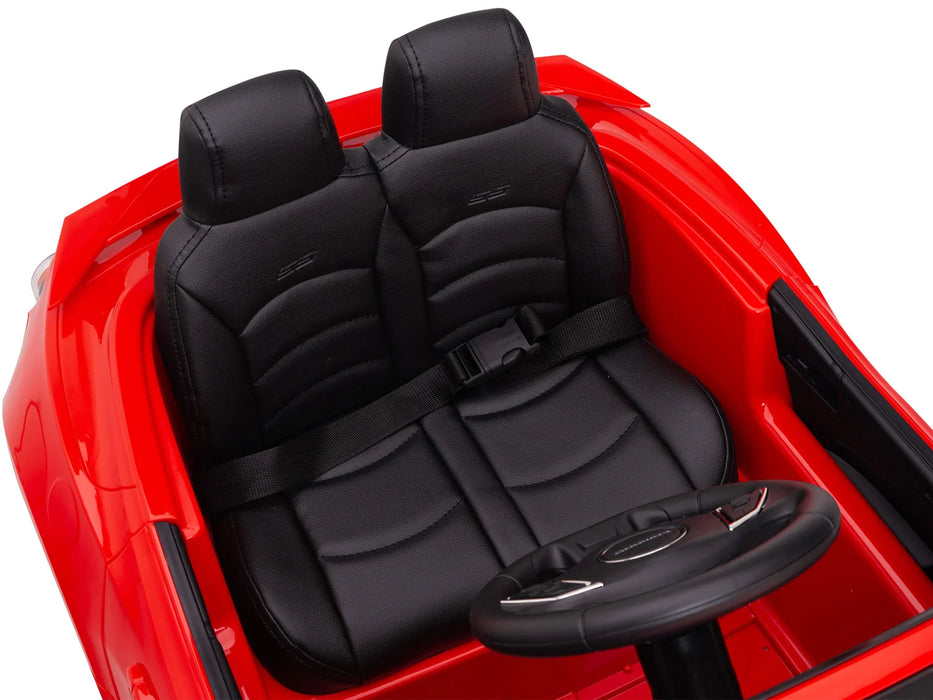 12V Kids Chevrolet Camaro Remote Control EVA Wheels 1 Leather Seat Red Color