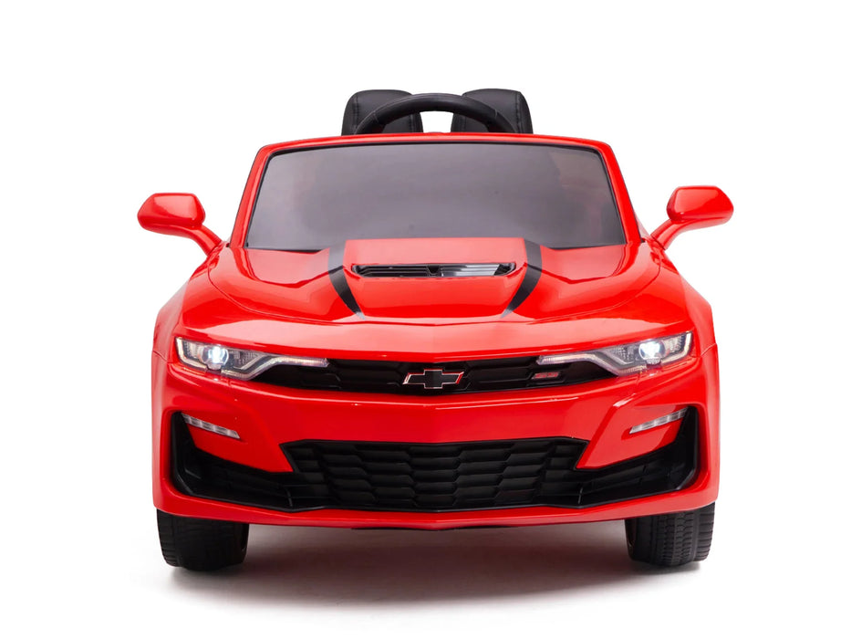 12V Kids Chevrolet Camaro Remote Control EVA Wheels 1 Leather Seat Red Color