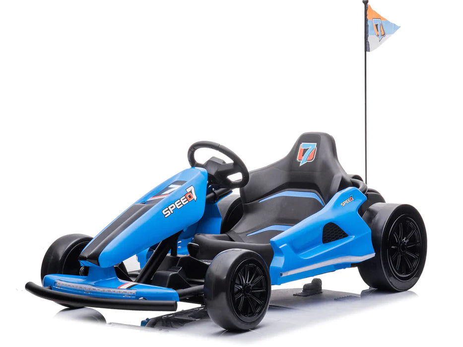 24 Volt Kids Electric Go-Kart with DRIFT Function - Blue
