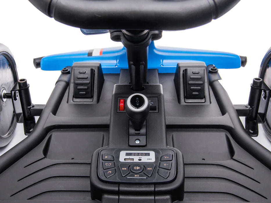 24 Volt Kids Electric Go-Kart with DRIFT Function - Blue