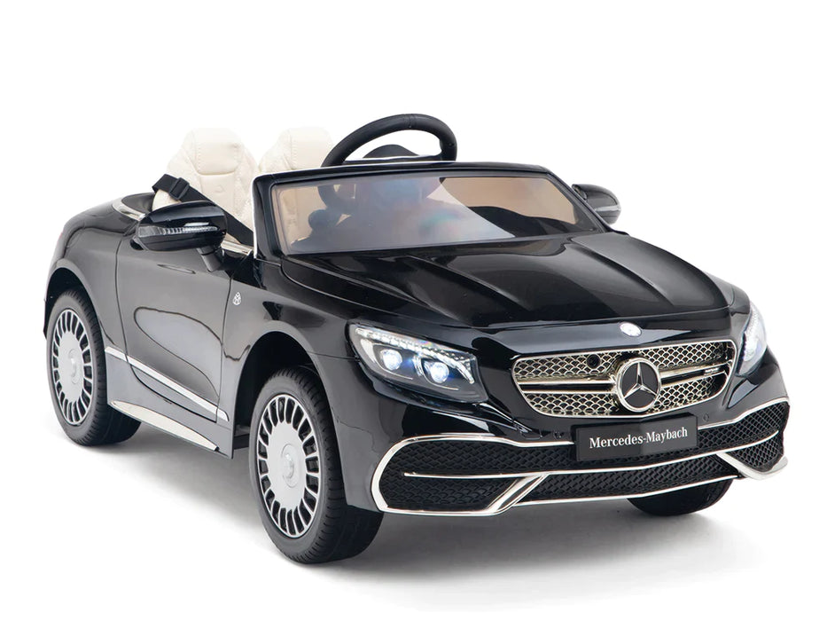 12 Volt Powered Ride On Mercedes Maybach Kids Electric Car 1 Leather Seat Remote Control