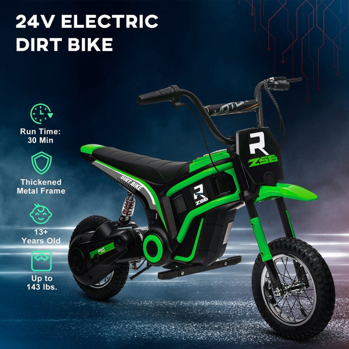 Kids Dirt Bike 350W Electric Twist Grip Throttle  Speed Up to 15 MPH Motorcycle