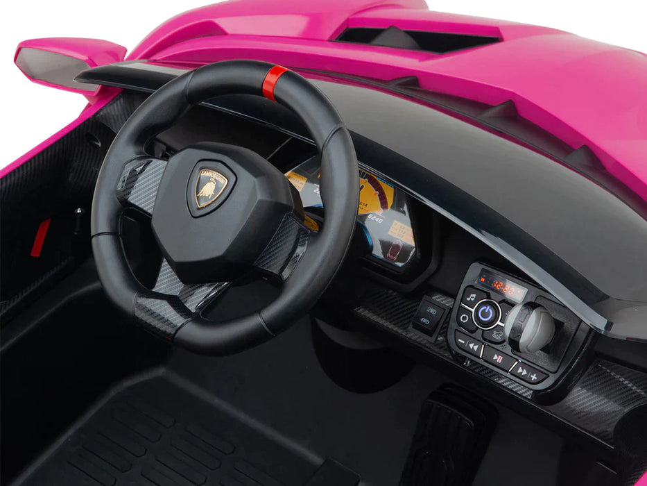 Lamborghini Veneno  Kids Ride On Car 12 Volt 4x4 Remote Control 2 Seats Riding Toy Pink