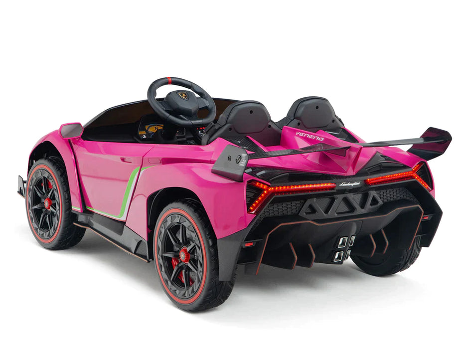 Lamborghini Veneno  Kids Ride On Car 12 Volt 4x4 Remote Control 2 Seats Riding Toy Pink