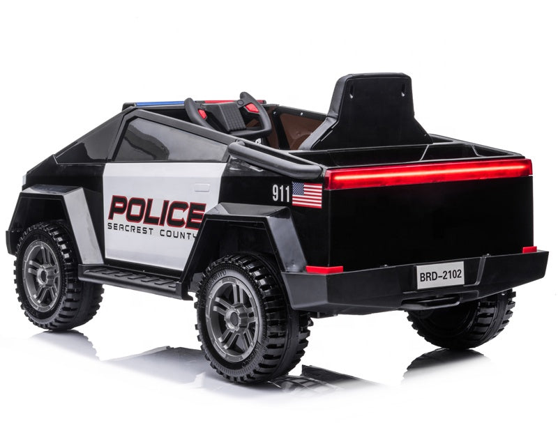 12V Kids Police Ride On Car 1 Seat EVA Rubber Wheels Remote Control