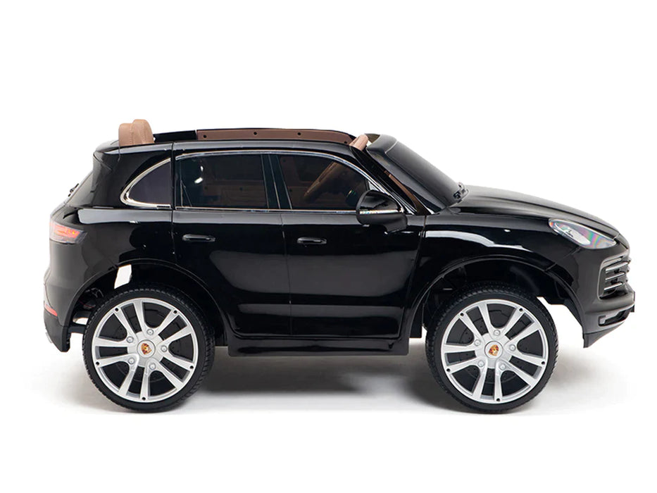 12V Kids Ride On Porsche Cayenne Electric SUV Car EVA Rubber Wheels 1 Leather Seat