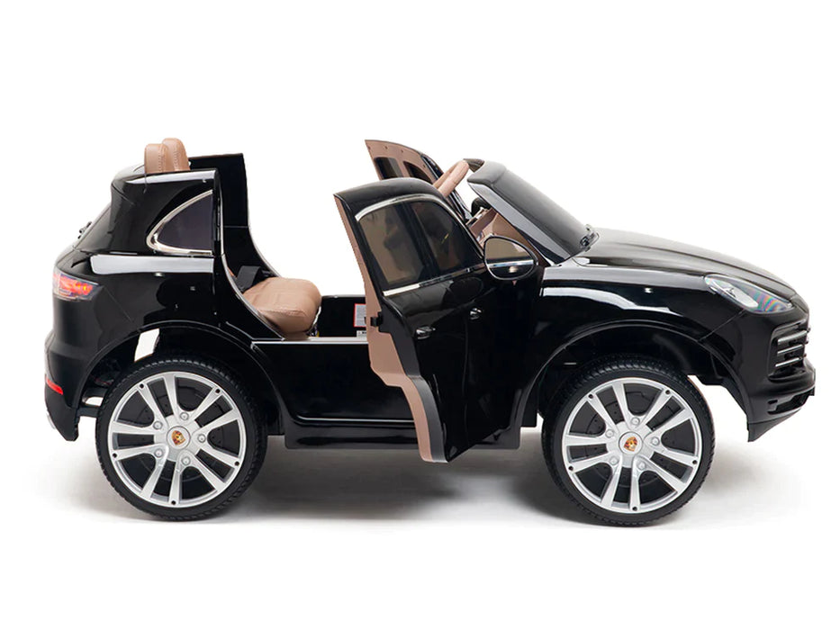 12V Kids Ride On Porsche Cayenne Electric SUV Car EVA Rubber Wheels 1 Leather Seat