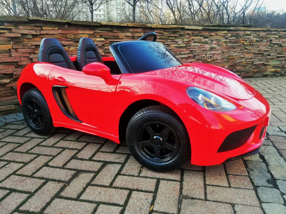 Electric XXL 24 Volt PANAMERA Car Red POWER 180 Watt Brushless motor 2 Wide Leather Seats