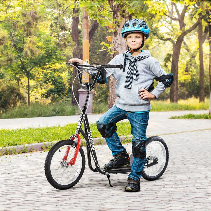 Kick Scooter for Kids Adjustable Handlebar 16" Front and Rear Dual Brakes Inflatable Wheels