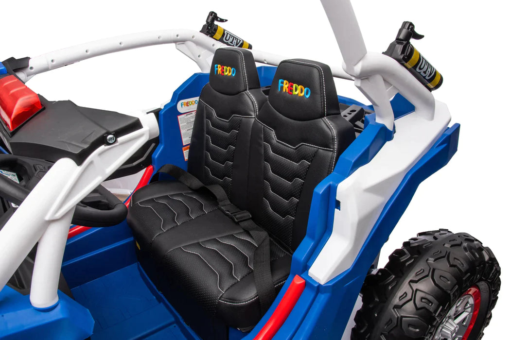 Kids Police UTV 24V 4X4 Ride On Car 2 Leather Seats EVA Wheels Remote Control