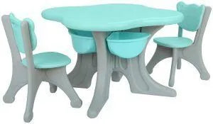 Table Set for Kids and Toddlers with 2 Chairs & Storage Baskets