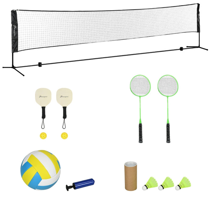 Badminton Pickleball Volleyball Badminton Height Adjustable Game Set