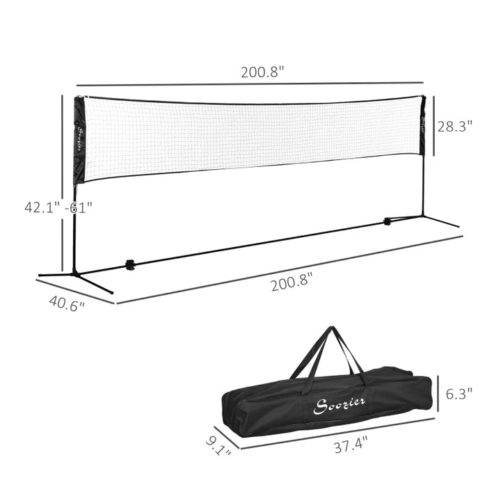 Badminton Pickleball Volleyball Badminton Height Adjustable Game Set