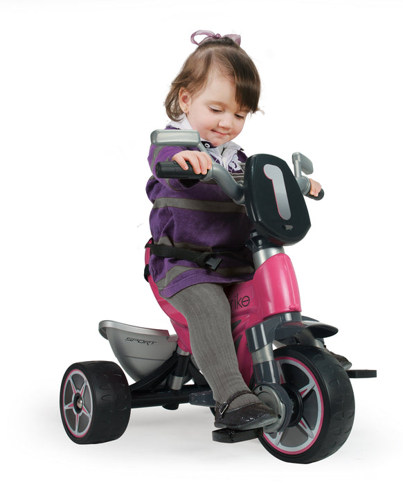 3-Wheel Tricycle for kids With Removable Backrest & Handle Sport Edition Pink